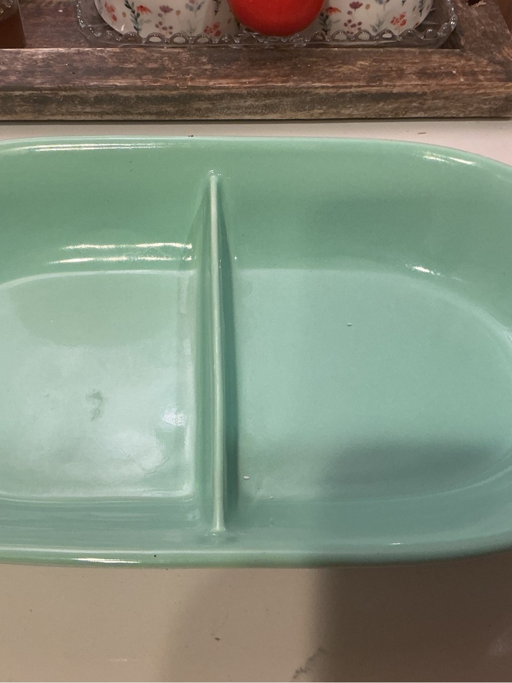 Mint Green Divided Serving Dish